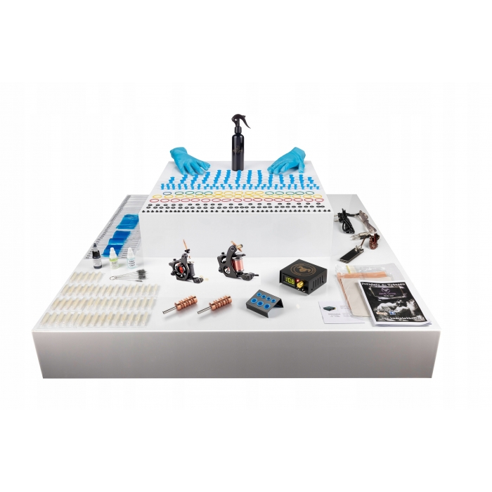 Complete tattoo machine set with 50 ink needles