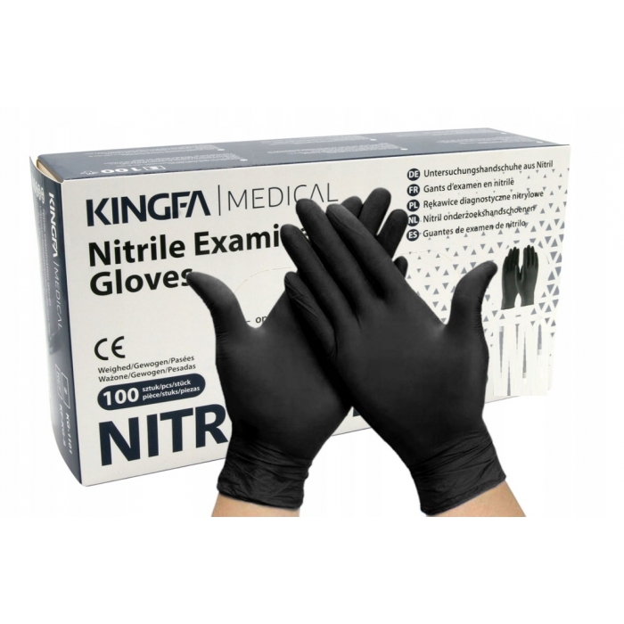 Nitrile GLOVES 100 pcs, black, medical size. S