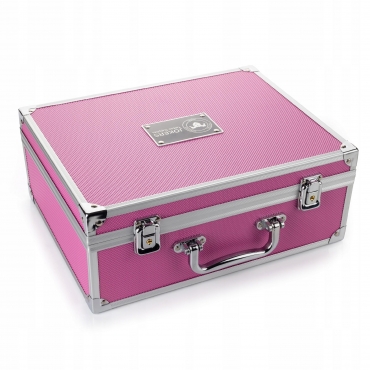 Aluminum suitcase Pink makeup equipment cosmetic bag