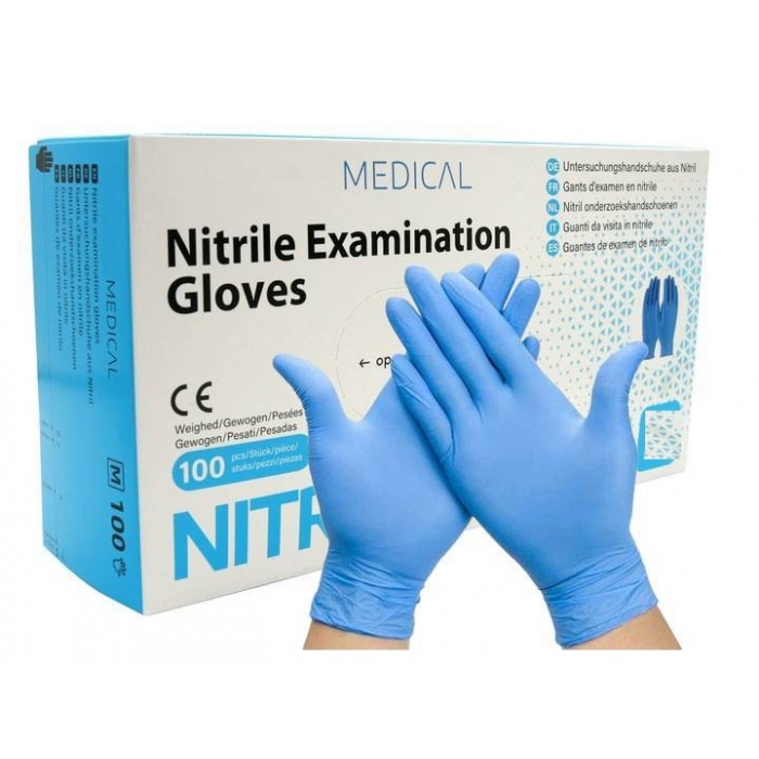 Nitrile GLOVES 100 pcs. Blue medical size S